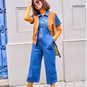 Lucy & Yak Ragan Jumpsuit: ORGANIC DENIM - Mid Wash Blue NWT